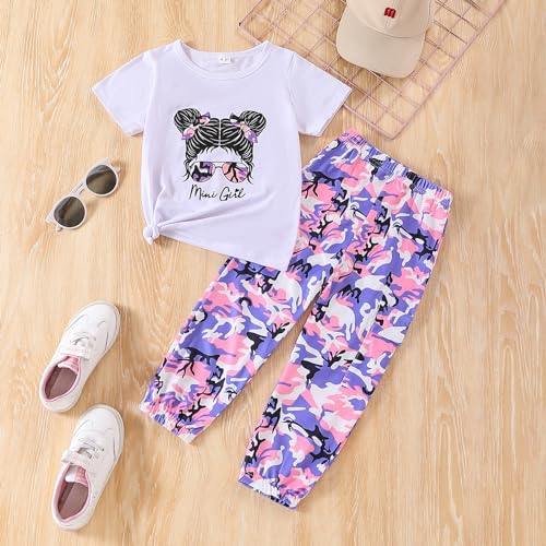 Ayzozuy Toddlers Girl Summer Top & Flare Pants Set